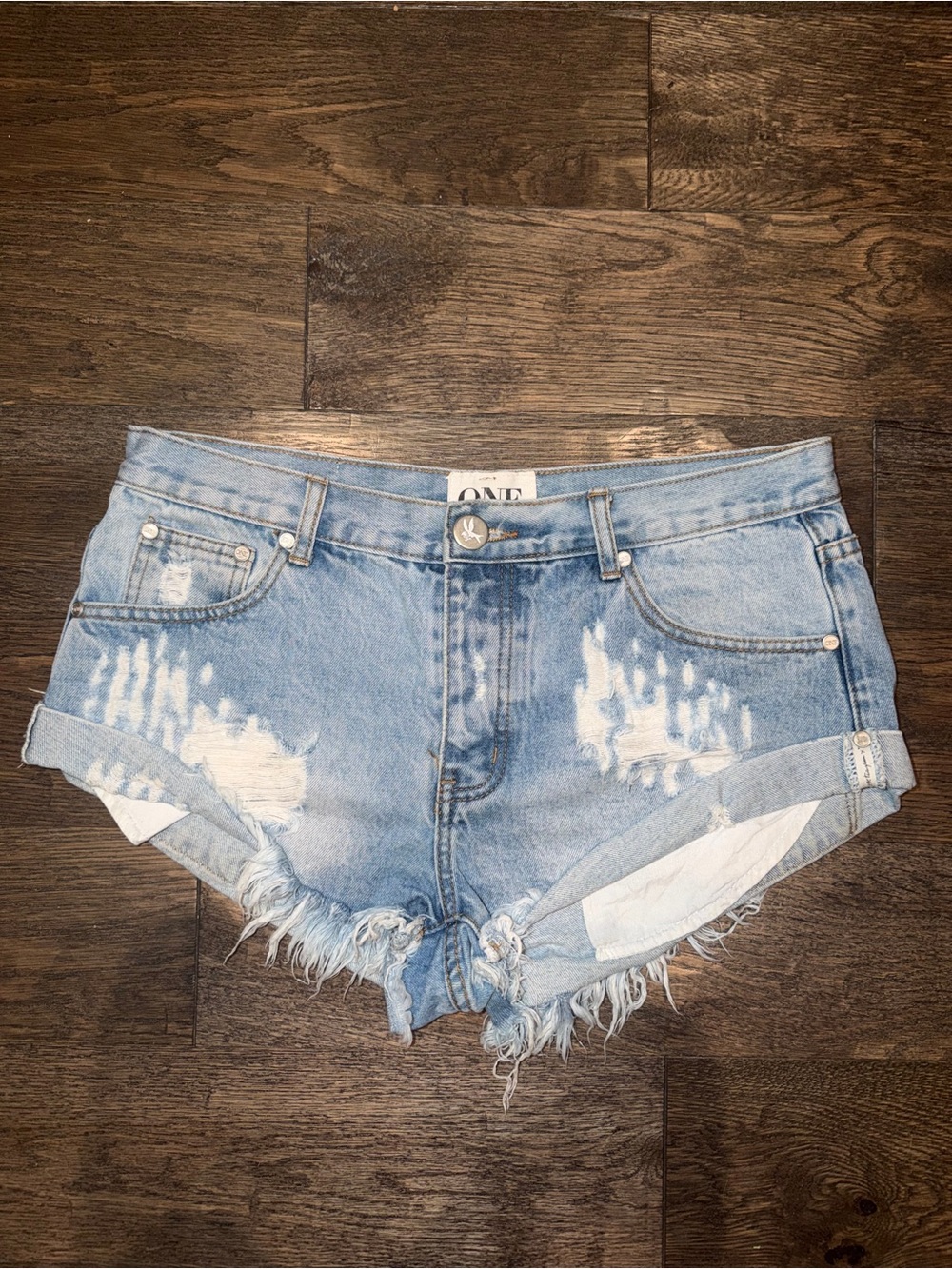 One Teaspoon Distressed Denim Cutoff Shorts
